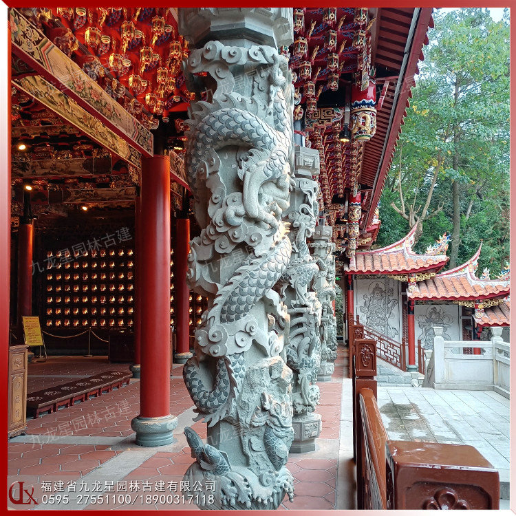 石雕龍柱圖片
